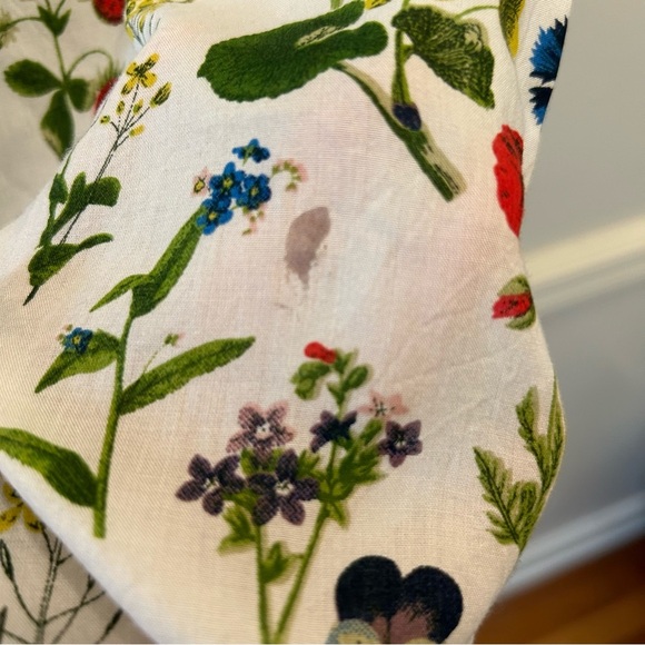 Anthropologie Maeve Maya Flutter Sleeve Top 0 floral white green blue red - Picture 8 of 10